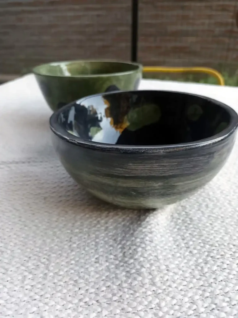 Bowl de Cerámica Artesanal Negro Verde