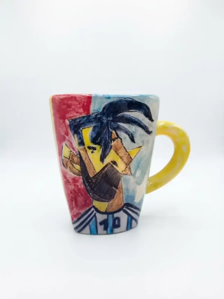 taza illustracion de lionel messi atras
