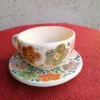 taza de ceramica artesanal con platito pintado