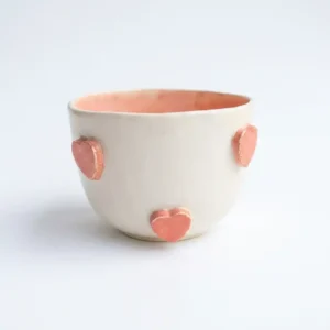 taza de ceramica artesanal con platito pintado
