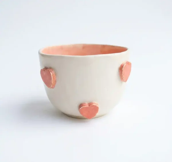 taza de ceramica artesanal con platito pintado